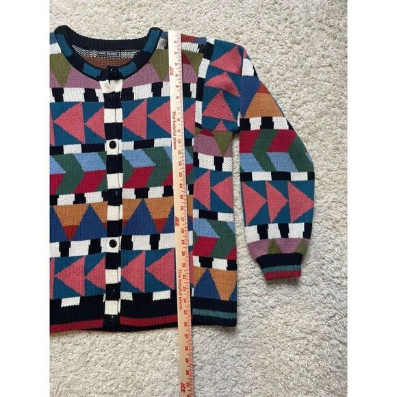 Kate Russell Women's M L Sweater Geometric Kawaii Button front Cardigan - Picture 5 of 8
